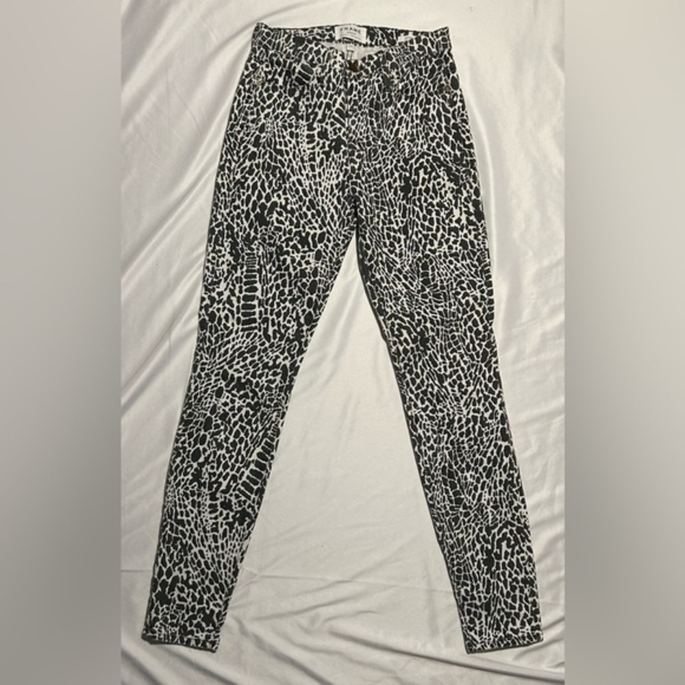 Frame Denim Le High Skinny Abstract Animal Print Jeans | Size 26
